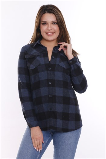 Oduncu Önden İki Cepli Dokuma Gömlek