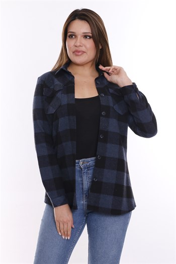 Oduncu Önden İki Cepli Dokuma Gömlek