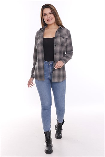 Oduncu Önden İki Cepli Dokuma Gömlek