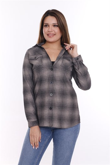 Oduncu Önden İki Cepli Dokuma Gömlek