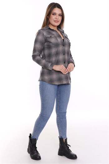 Oduncu Önden İki Cepli Dokuma Gömlek