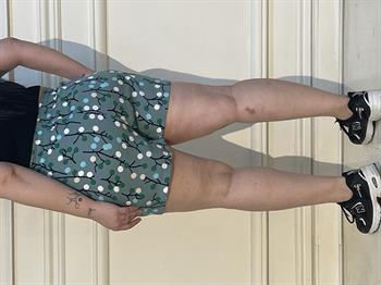 Plus Size Green Cherry Patterned Shorts with Double Side Pockets