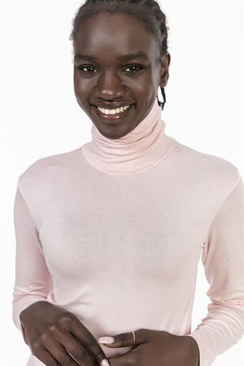 Tam Balıkçı Uzun Kollu Viskon Pembe Body