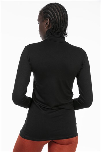 Tam Balıkçı Uzun Kollu Viskon Siyah Body