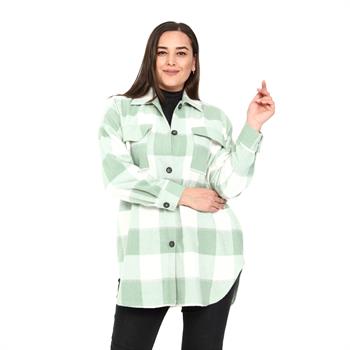 Büyük Beden Çift Cepli Oduncu Model Yeşil Gömlek