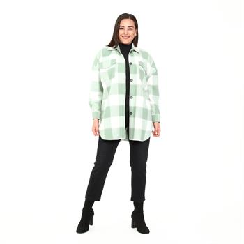 Büyük Beden Çift Cepli Oduncu Model Yeşil Gömlek