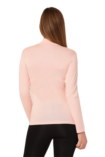 Yarım Balıkçı Uzun Kollu Viskon Pembe Body