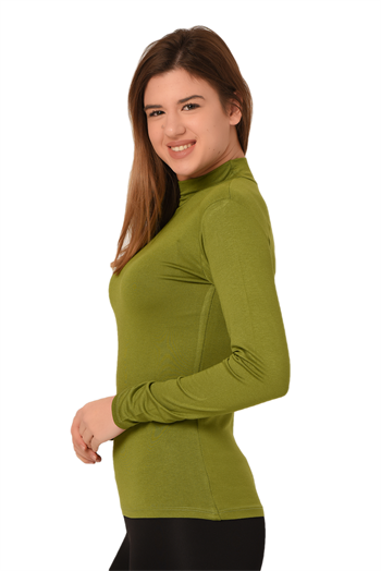 Yarım Balıkçı Uzun Kollu Viskon Yeşil Body