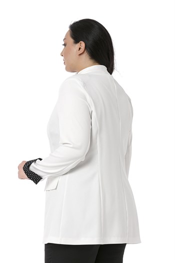 Büyük Beden Ceket Bluz Beyaz Takım