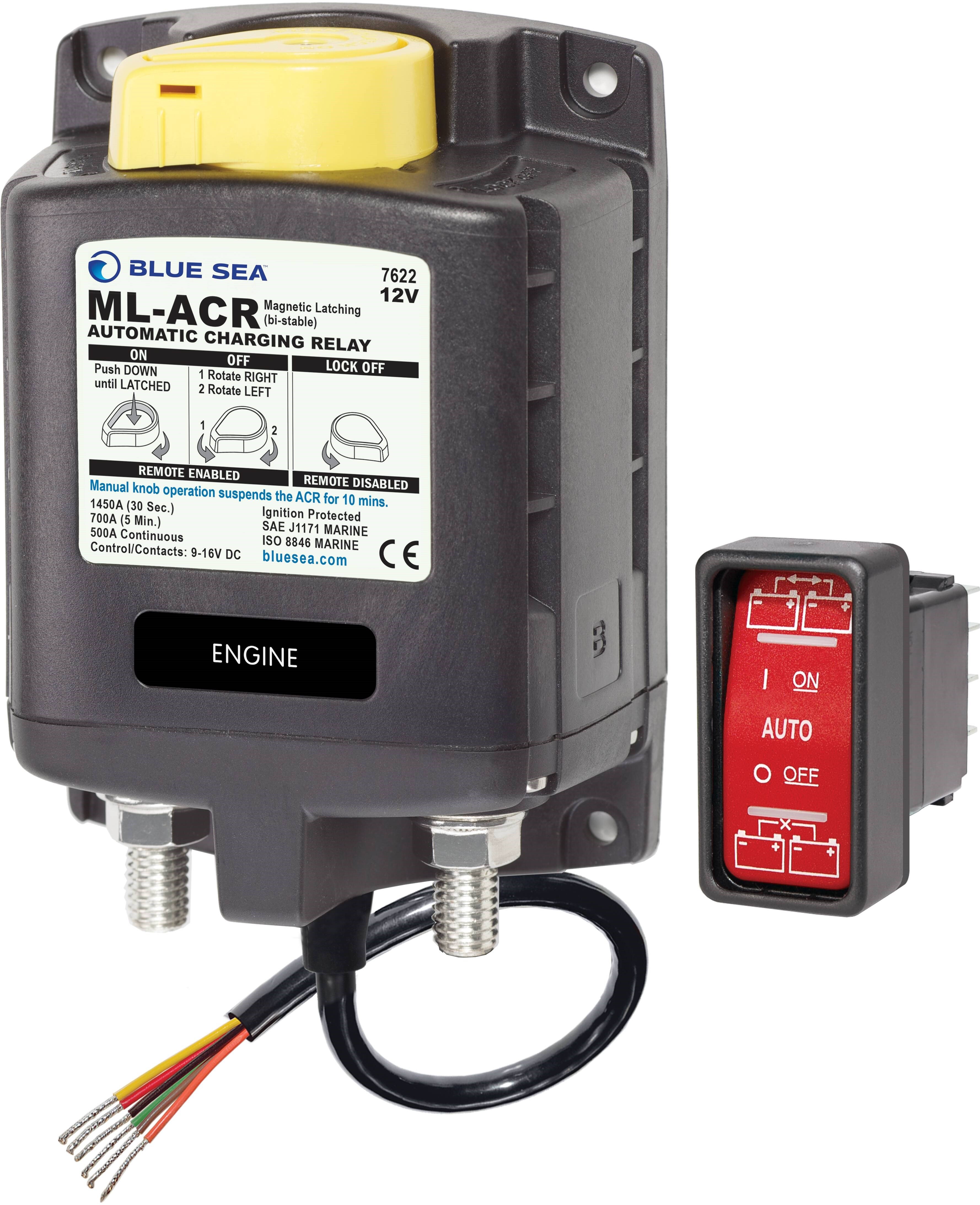 Blue Sea Solenoid ML500A Otomatik Şarj Rölesi 12V - 7622-BSS/Kesiciler için