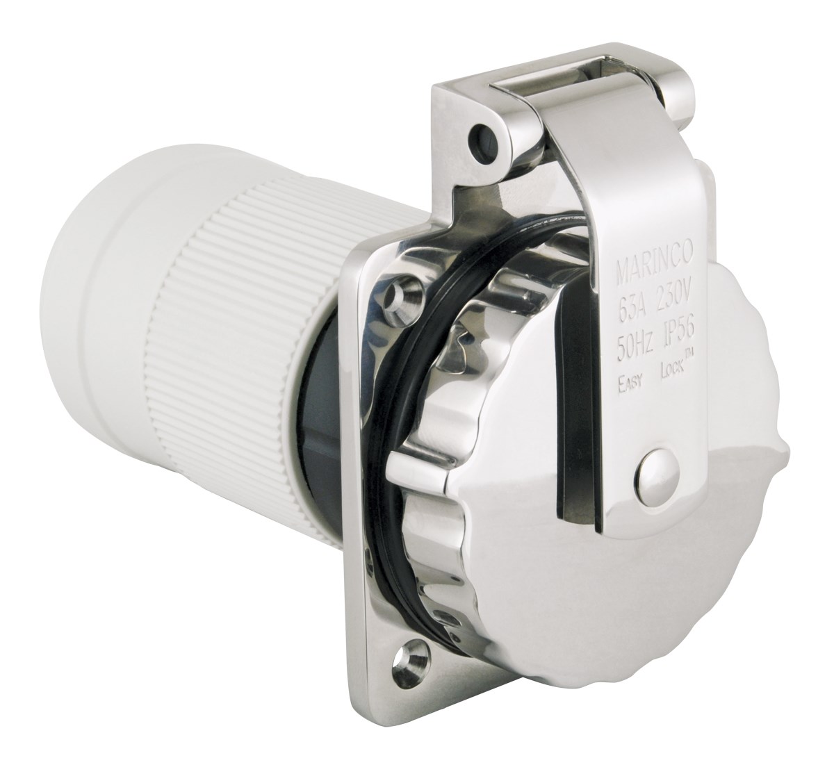 Marinco 63 Amper Paslanmaz Celik Priz (Mono Faze)