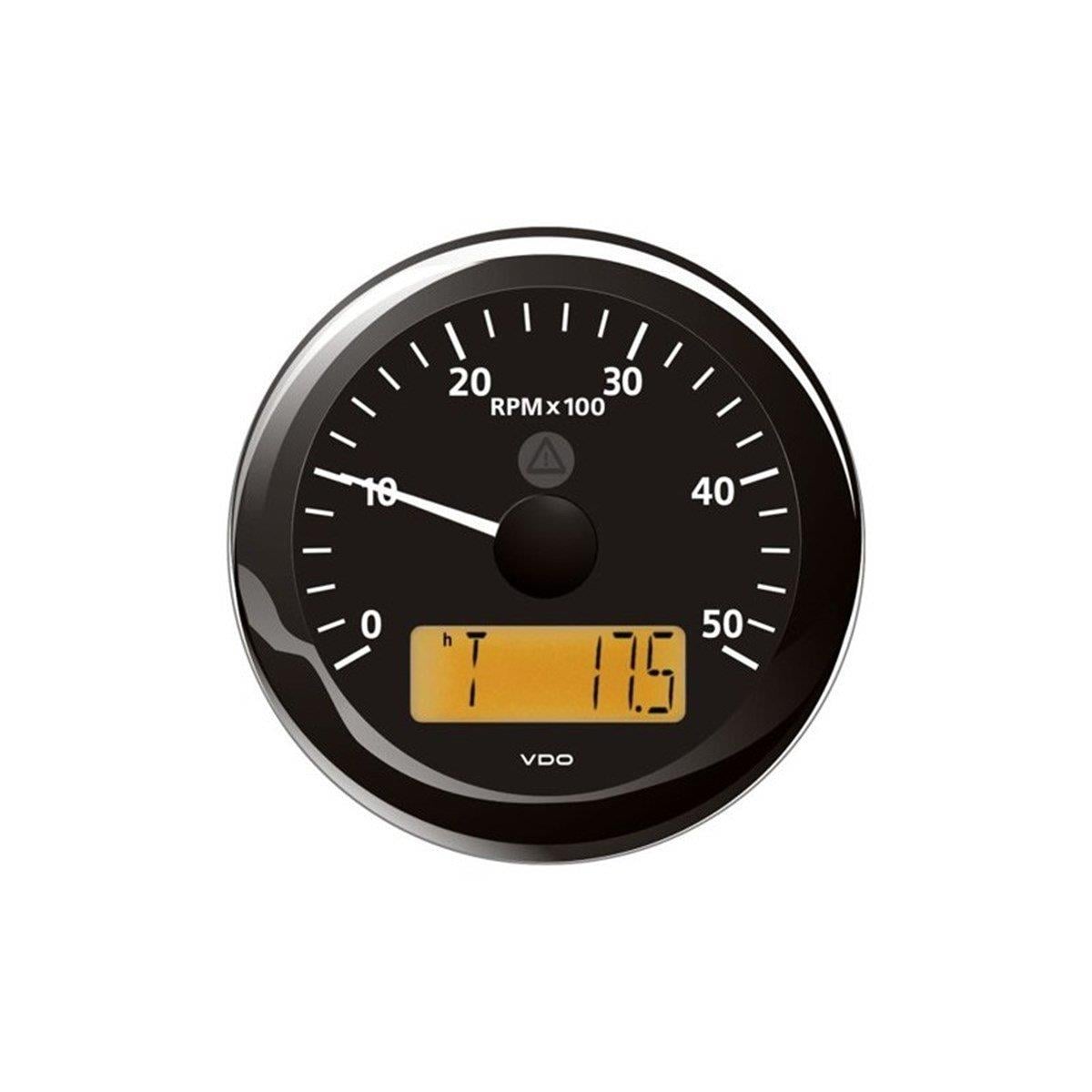 VDO Tachometer with LCD black 5000 rpm 85mm