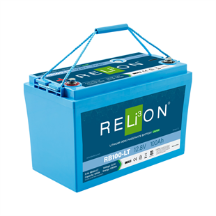RELiON 12.8V 100Ah Düşük Isı 4SC LiFePO4 Akü - RB100 LT/Lityum Iyon Aküler için