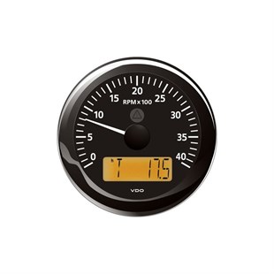 VDO Tachometer with LCD black 5000 rpm 85mm