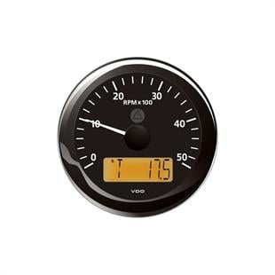 VDO Tachometer with LCD black 5000 rpm 85mm