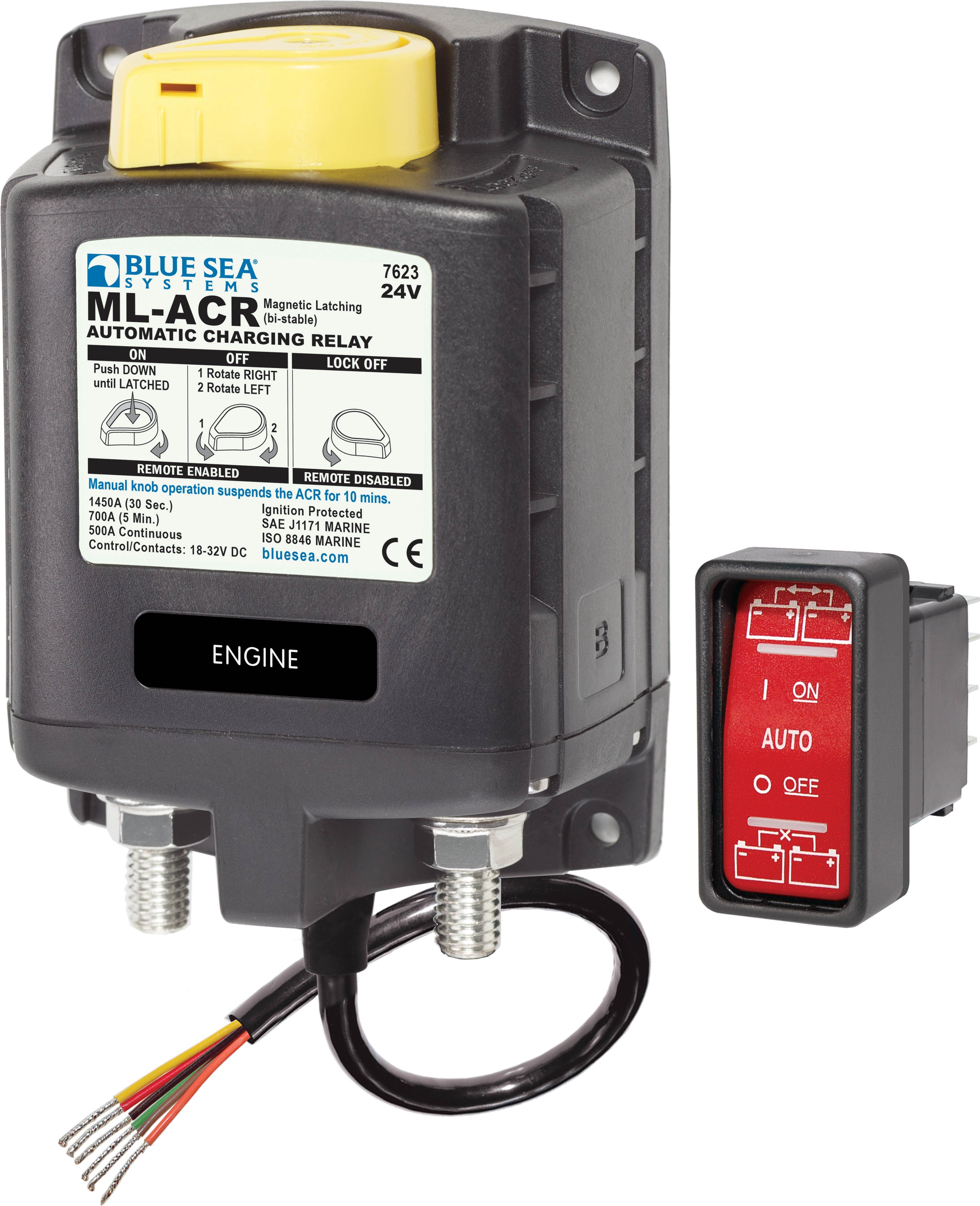 Blue Sea Solenoid ML500A Otomatik Şarj Rölesi 24V - 7623-BSS/Kesiciler için