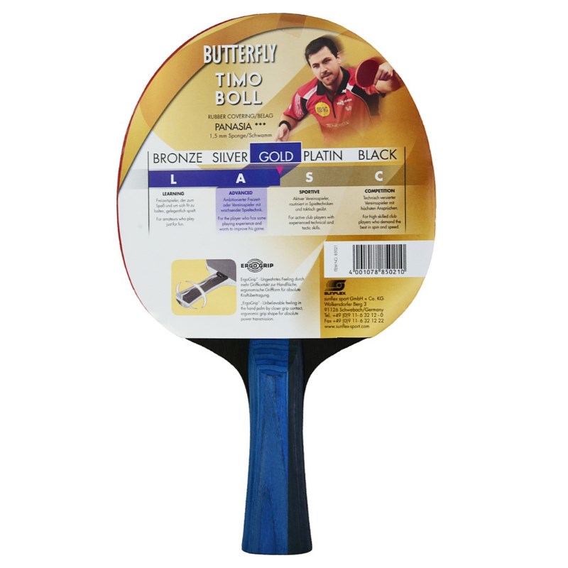 BUTTERFLY TIMO BOLL GOLD P.P. RAKET 85021S