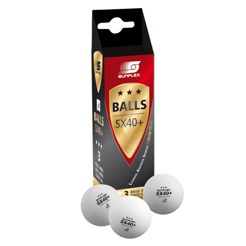 SUNFLEX TT-BALL 40+. WHT.3 PCS.ITTF MASA TENİS TOPU 3 STAT 33306