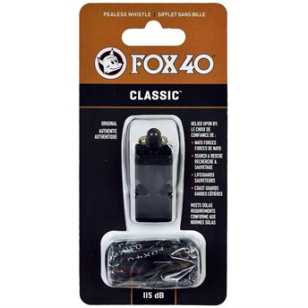 FOX 40 CLASSIC SAFETY DÜDÜK İPLİ SİYAH 9903-0008