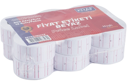 Kraf Motex Fiyatlandırma Etiket 12x21 Mm Beyaz Çizgili 12 Adet