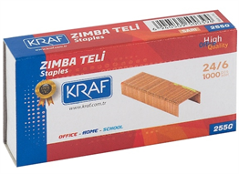 KRAF ZIMBA TELİ 24/6 SARI 1000 Lİ 255G 10 PAKET