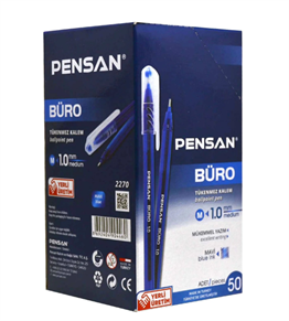 Pensan Büro Tükenmez Kalem 1mm Uçlu Mavi 50li