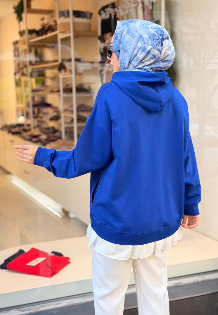  Saks Mavi Fırfırlı Ceket 