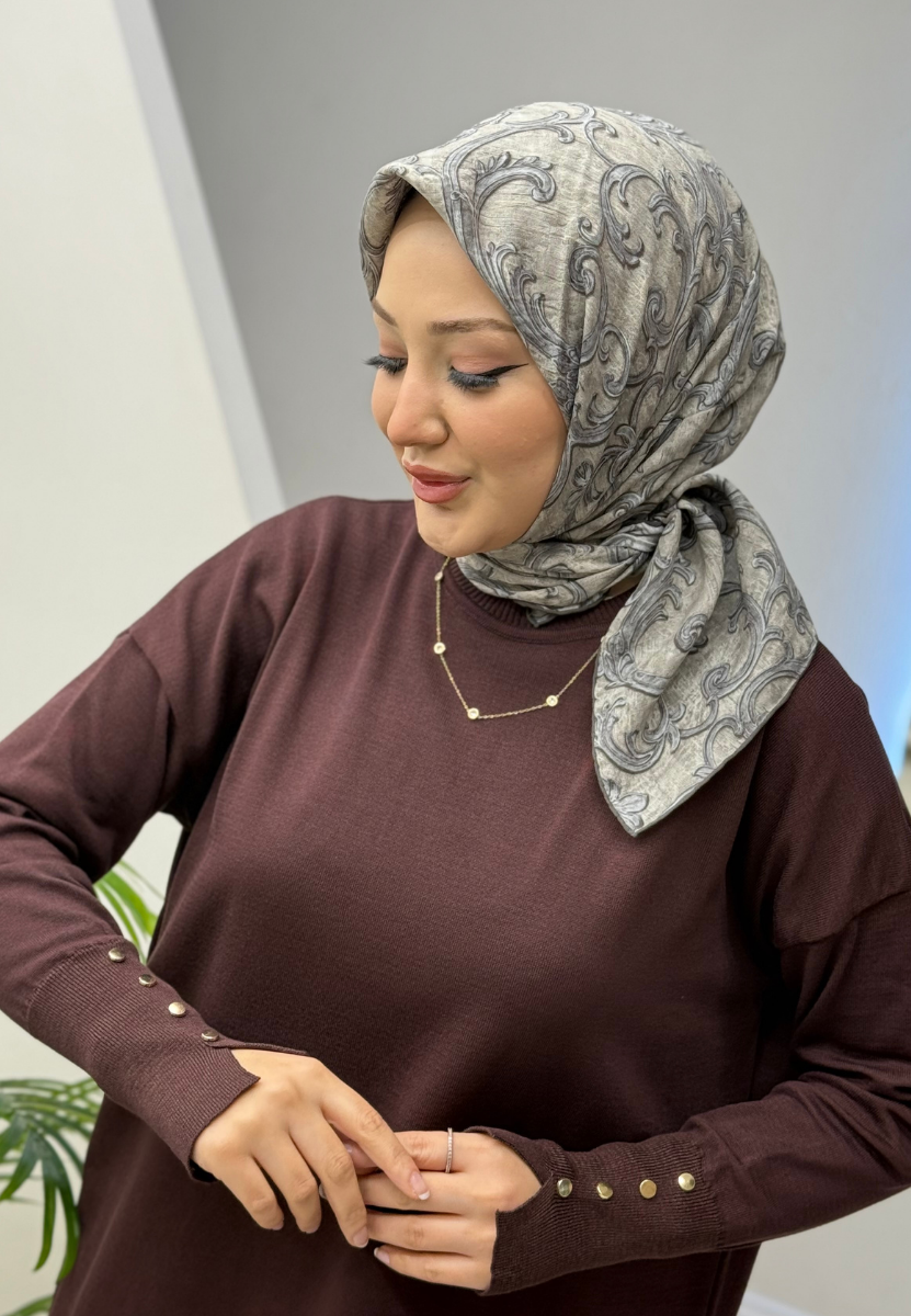 Antrasit Brokar Eşarp 