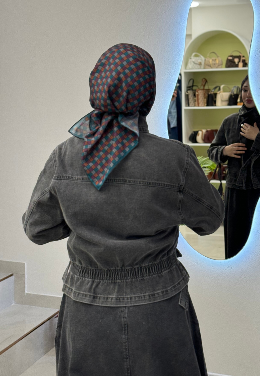 Antrasit Mini Denim Ceket