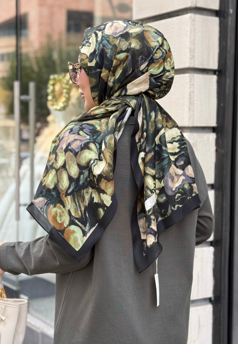 Astra Lacivert Floş Viscon Şal