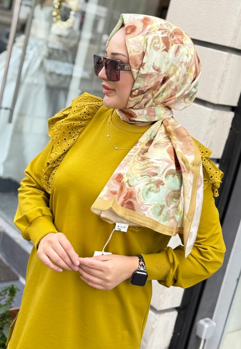 Astra Soft Sarı Floş Viscon Şal