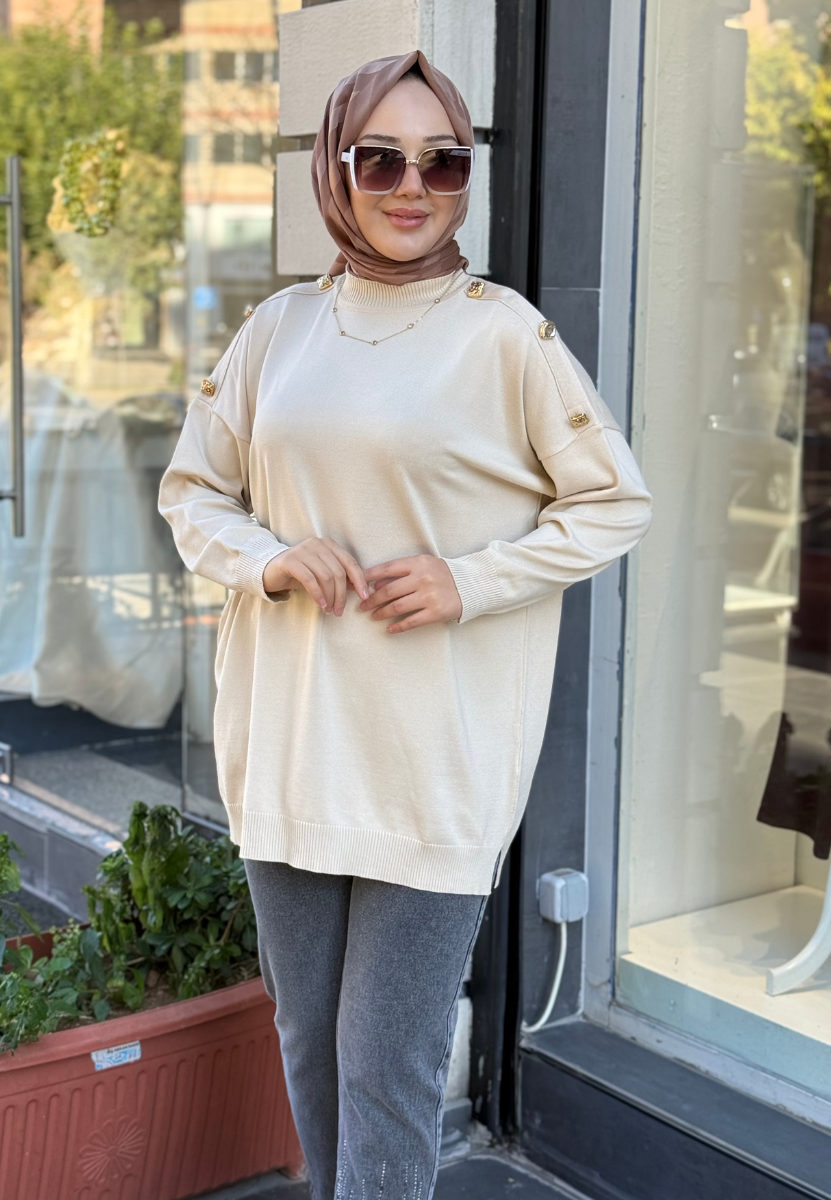 Bej Milano Triko Tunik
