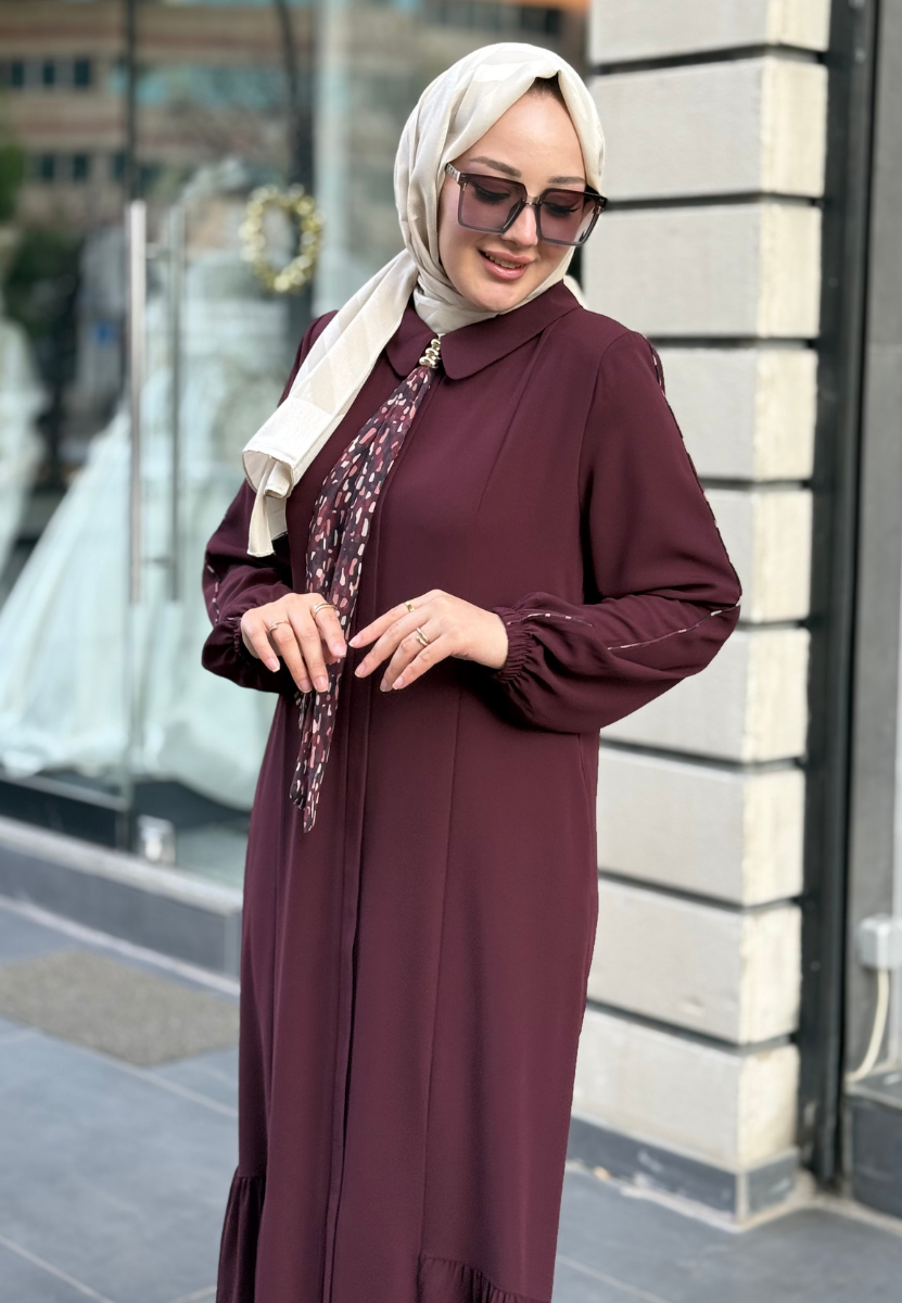 Mürdüm Fularlı Ferace