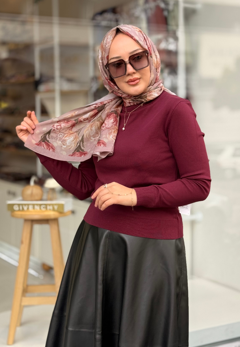Bordo Triko Basic Tunik