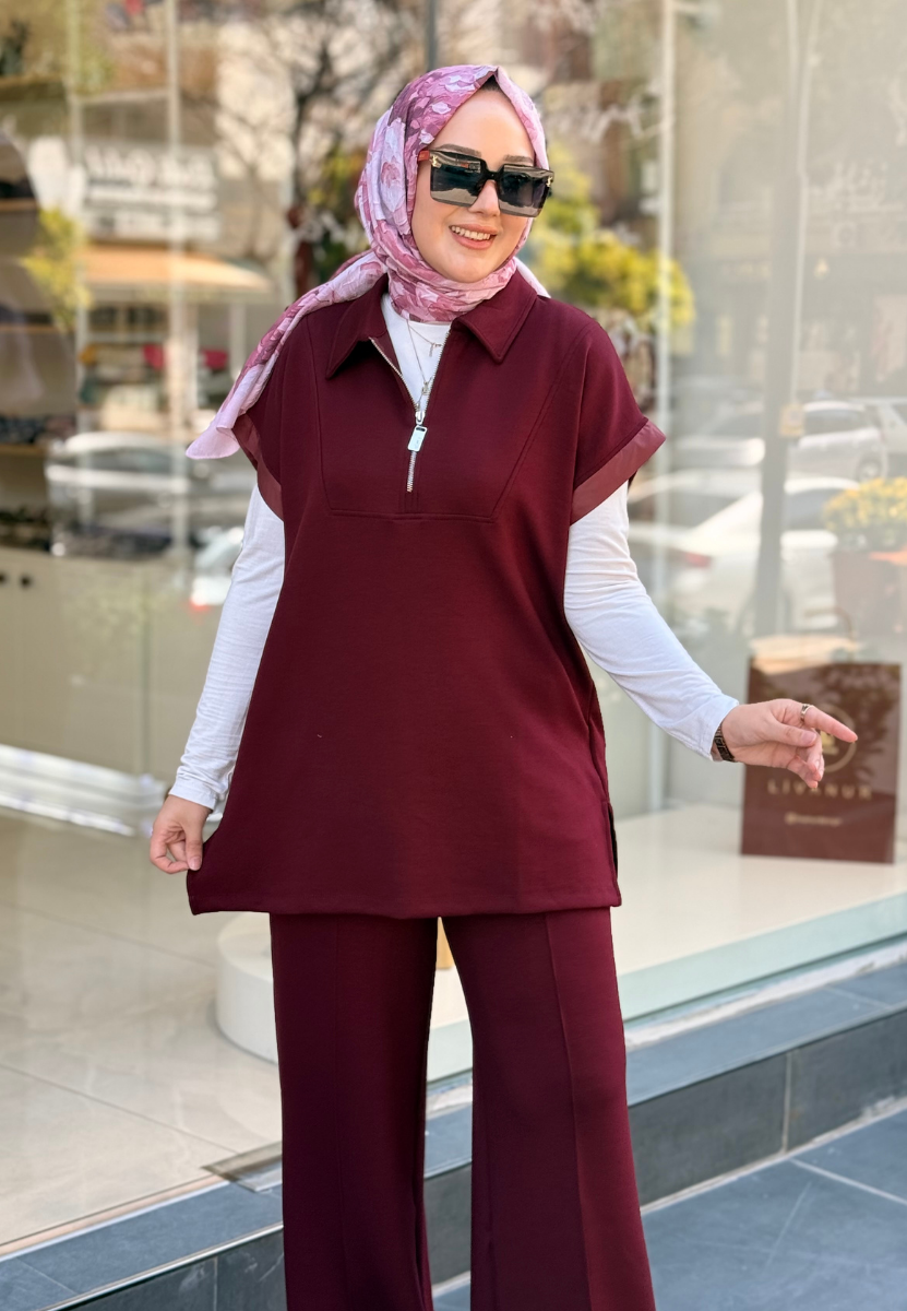 Bordo Yelekli Takım