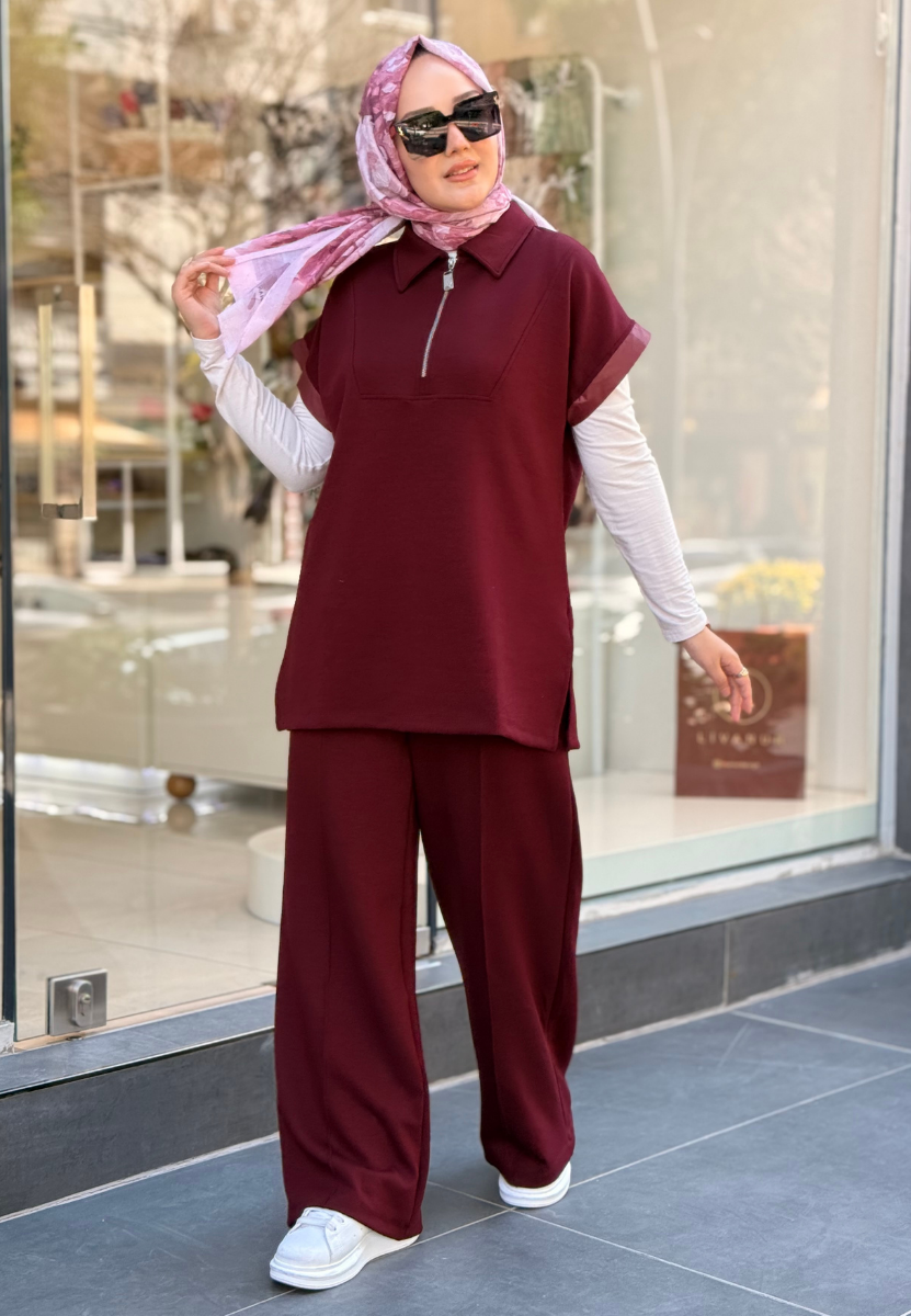 Bordo Yelekli Takım
