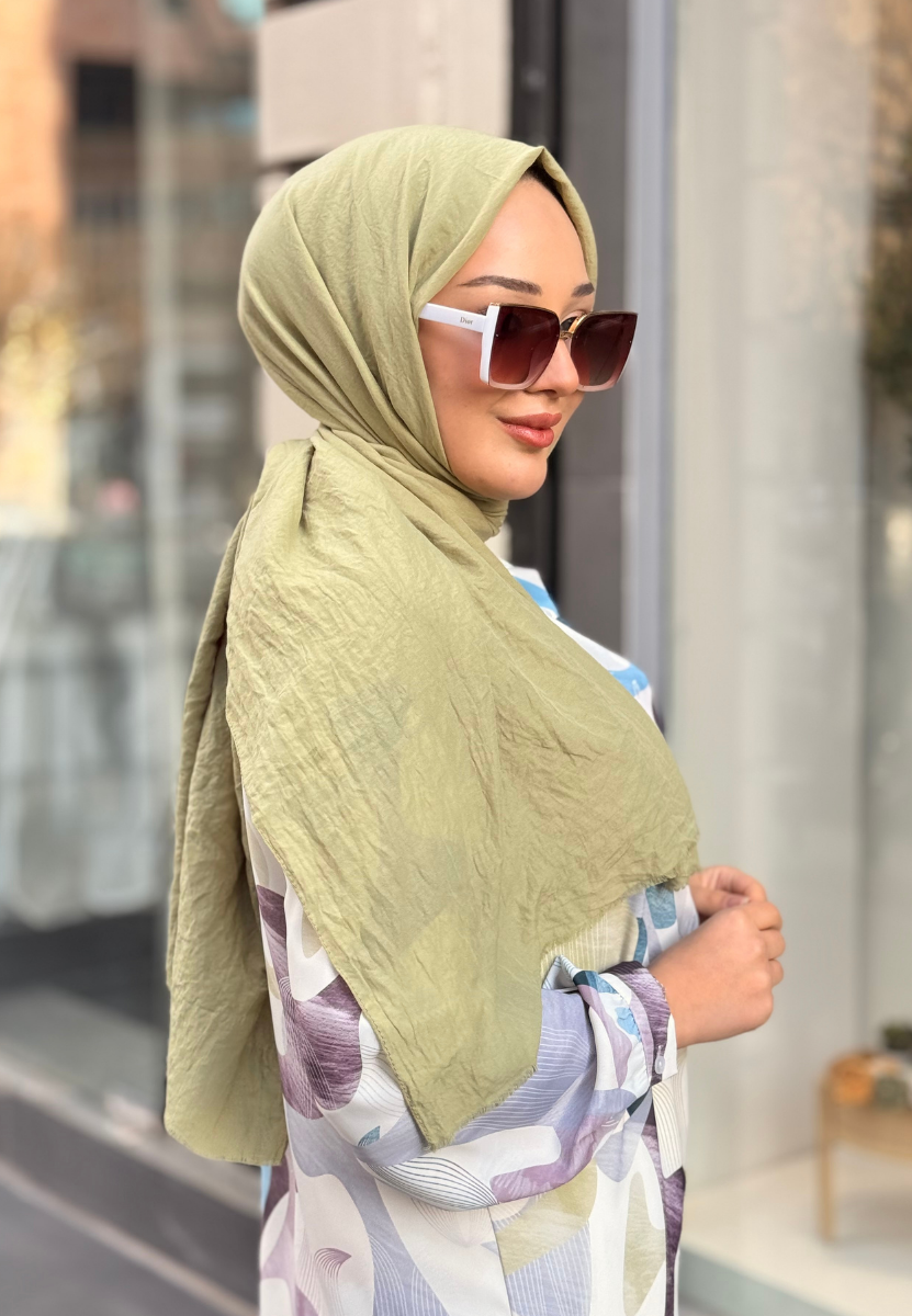 Çağla Yeşili Soft Bambu Şal 