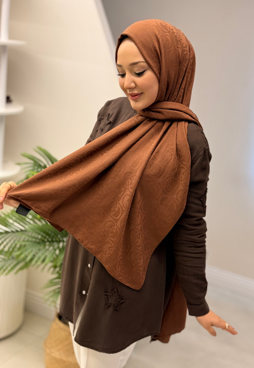 Çikolata Kahve G Desen Şal