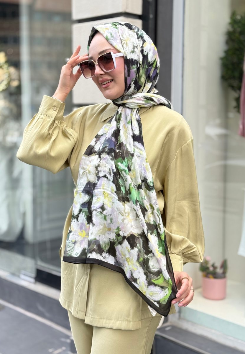 Dora Yeşil Rami Şal 
