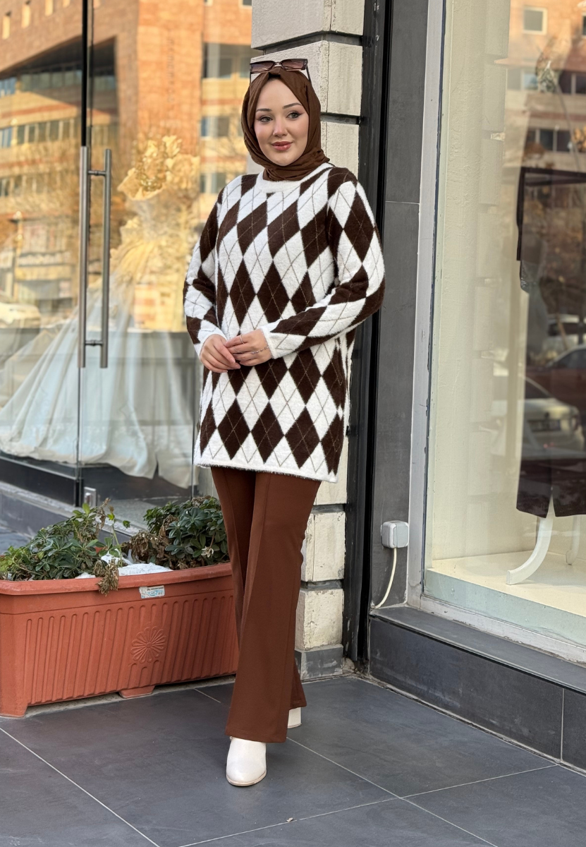 Ekru Angora Baklava  Kazak