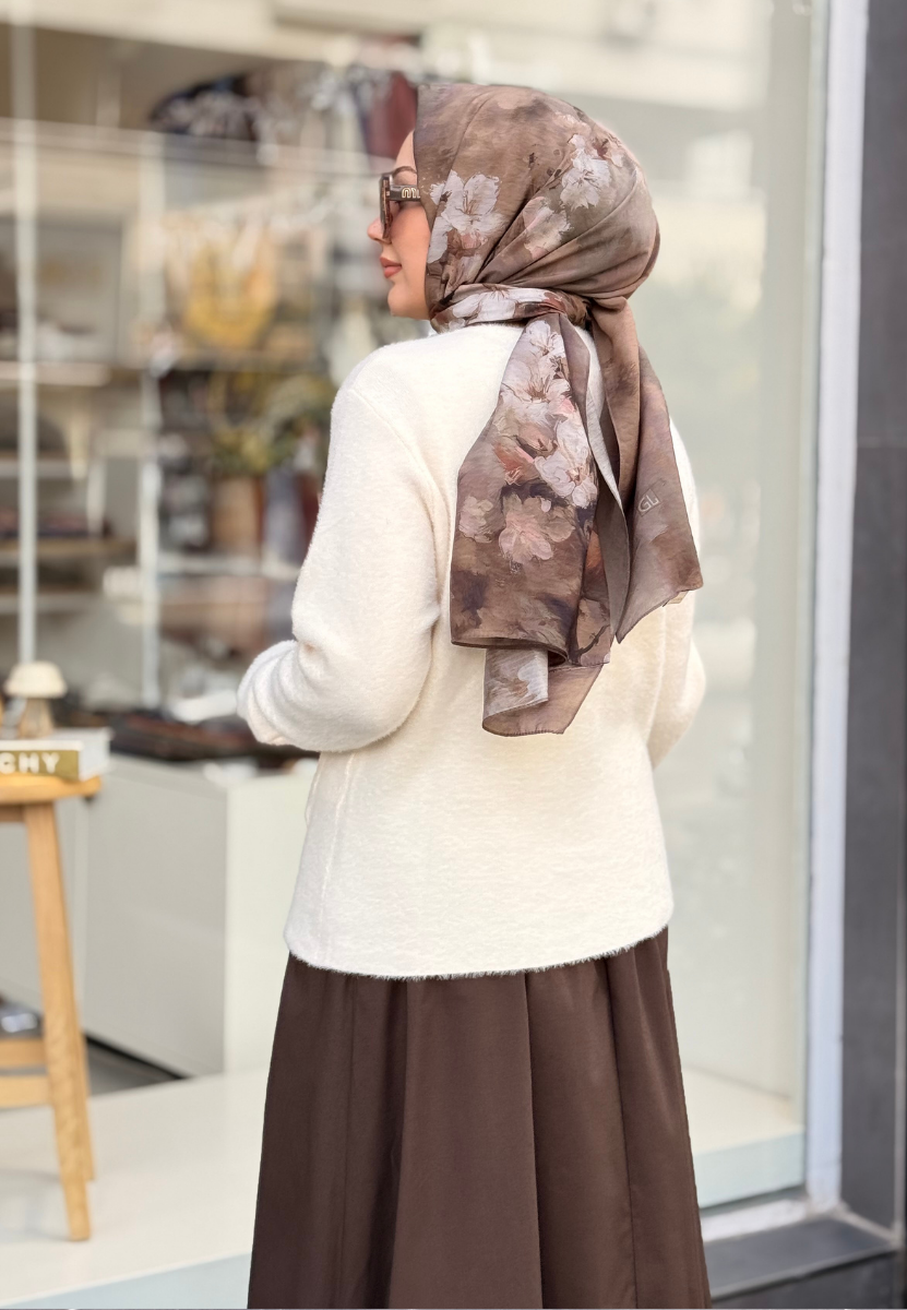 Ekru Angora Kısa Hırka