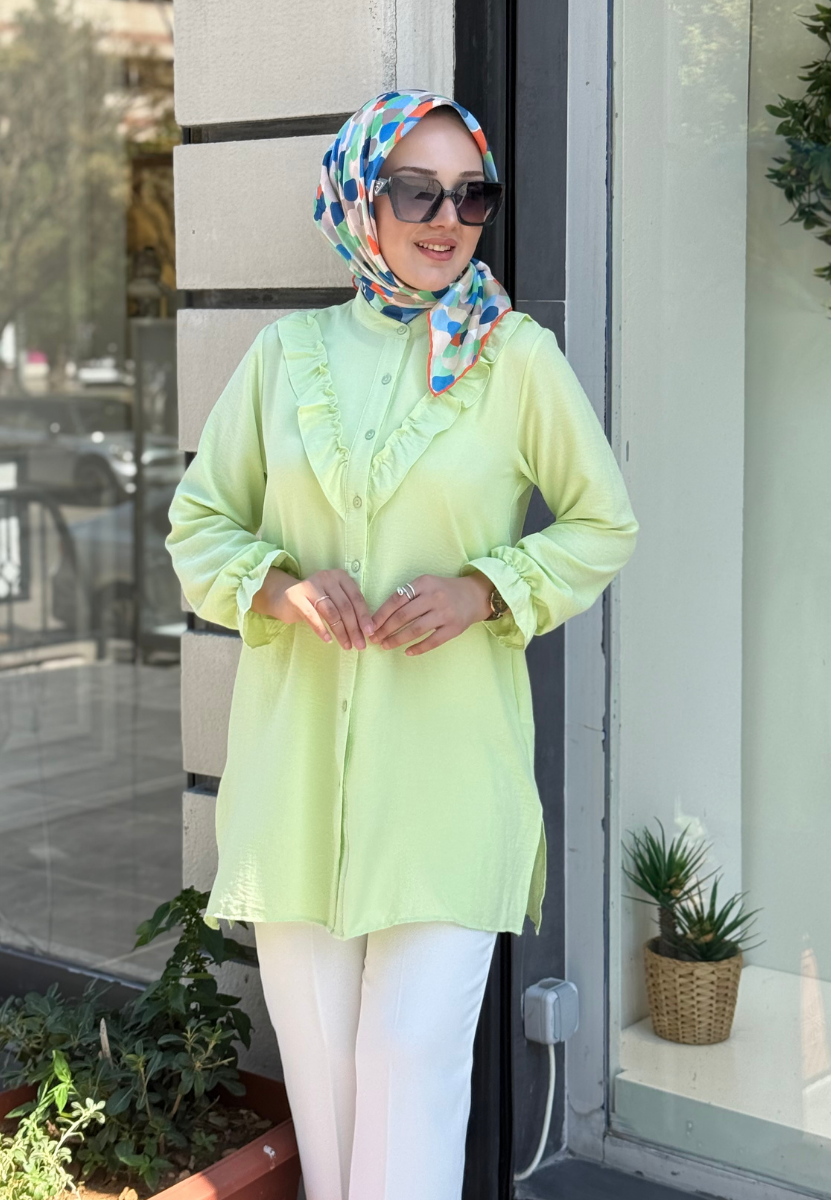 Elma Yeşili Narin Gömlek