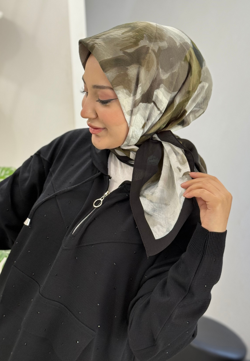 Gardenıa Siyah Viscon Eşarp