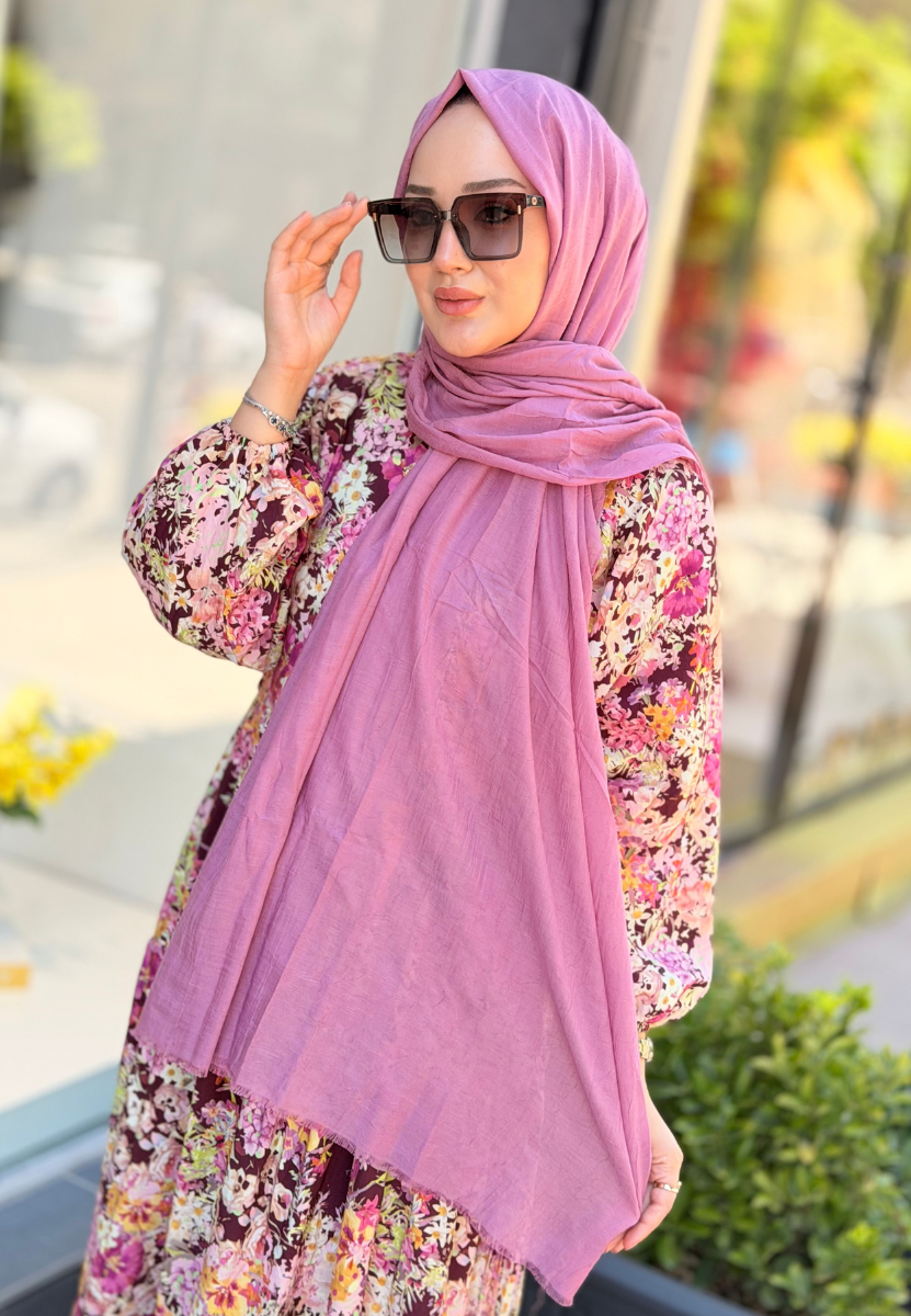 Gül Pembe Bambu Şal
