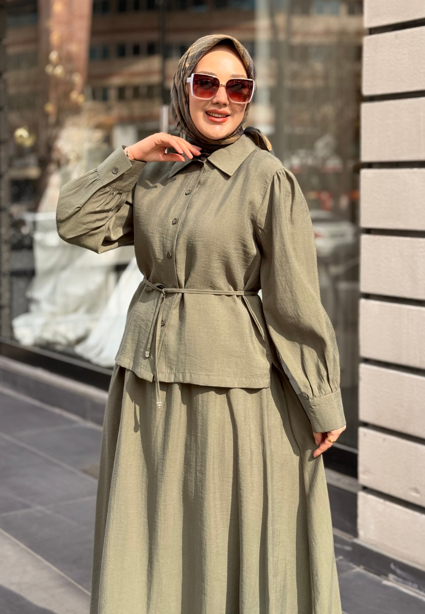 Haki Lyocell Etekli Takım