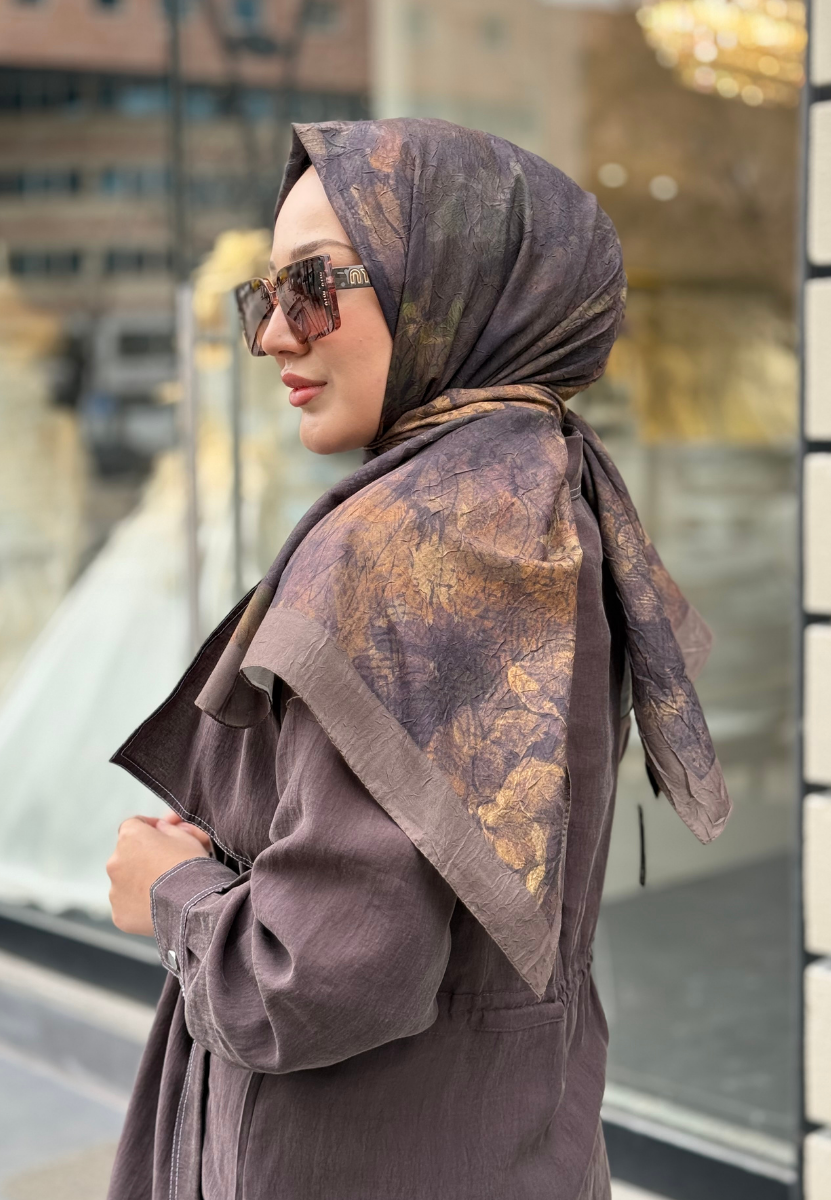 Kahve Bambu Kraş Şal