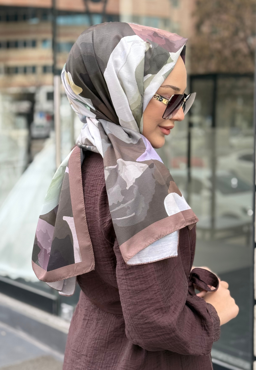 Kahve Flora Şal