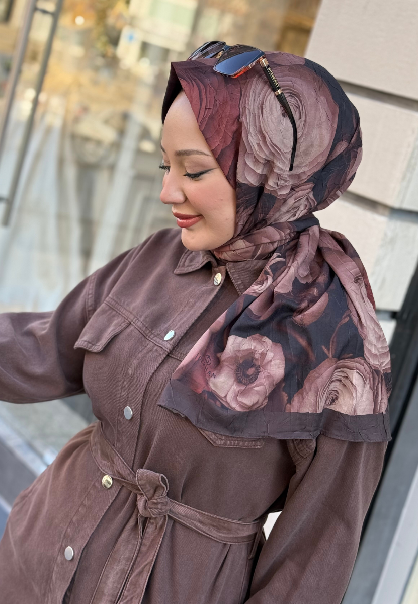 Kahve Garden Bambu Kraş Şal