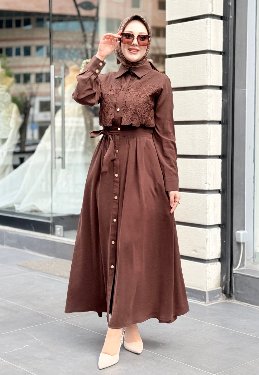 Kahverengi Eliza Elbise