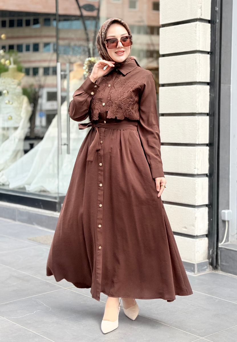 Kahverengi Eliza Elbise